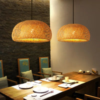 30cm Rattan Pendant Light – Hand-Woven Bamboo Shade, E27 Compatible Kitchen Pendant Lighting for Indoor Use 0
