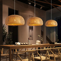 30cm Rattan Pendant Light – Hand-Woven Bamboo Shade, E27 Compatible Kitchen Pendant Lighting for Indoor Use 2
