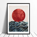 Abstract Canvas Prints - Japanese Sunrise Wall Art for Living Room Decor 2