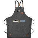 Canvas Kitchen Apron - Comfortable Cross-Back Design & Durable Pockets 0