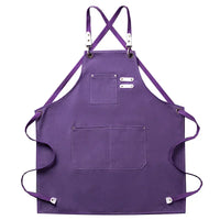 Canvas Kitchen Apron - Comfortable Cross-Back Design & Durable Pockets 12