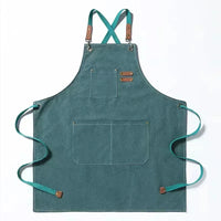 Canvas Kitchen Apron - Comfortable Cross-Back Design & Durable Pockets 13