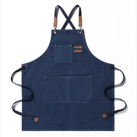 Canvas Kitchen Apron - Comfortable Cross-Back Design & Durable Pockets 14