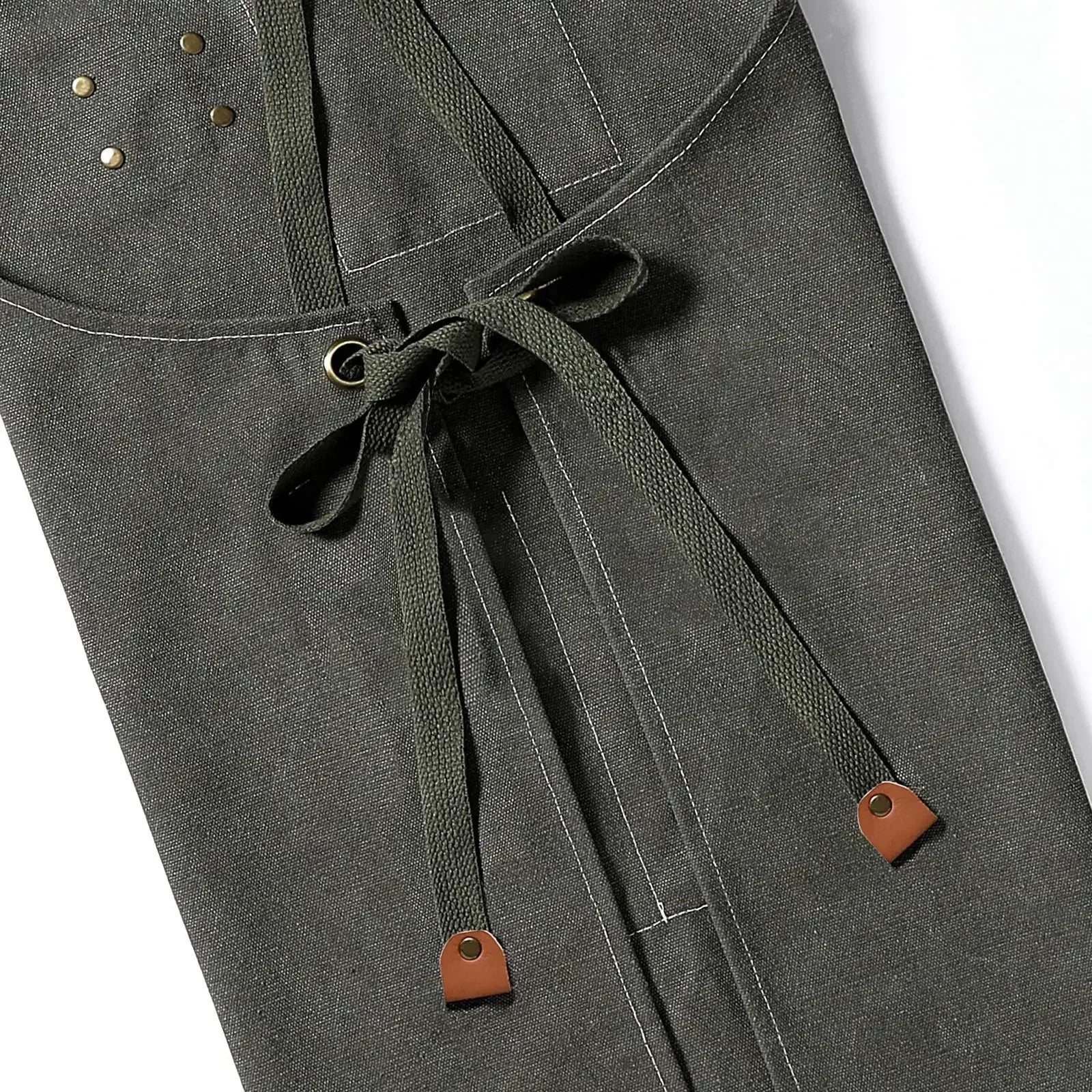 Canvas Kitchen Apron - Comfortable Cross-Back Design & Durable Pockets 2