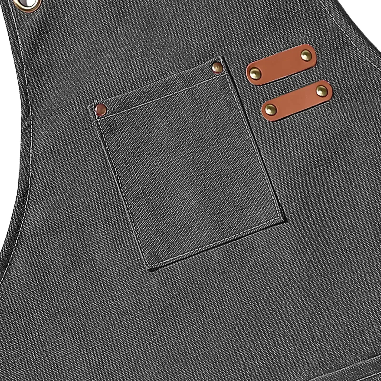 Canvas Kitchen Apron - Comfortable Cross-Back Design & Durable Pockets 3