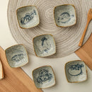 Japanese Ceramic Sauce Dish – Handmade Vintage Plate for Seafood and Seasonings, Compact Design 0