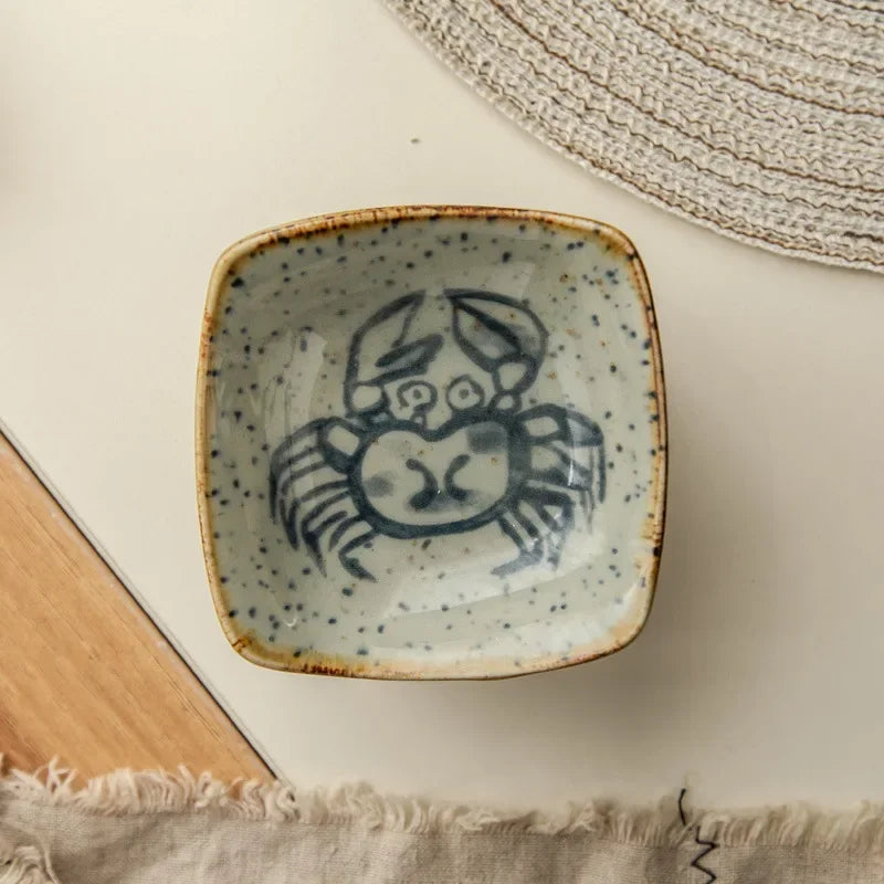 Japanese Ceramic Sauce Dish – Handmade Vintage Plate for Seafood and Seasonings, Compact Design 6