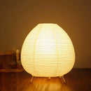Japanese Style LED Table Lamp – White Rice Paper Design for Bedroom and Living Room, Compact Nightstand or Desk Lamp 1
