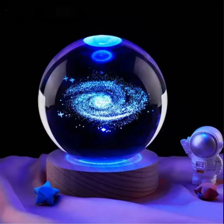 LED Galaxy Crystal Ball Table Lamp