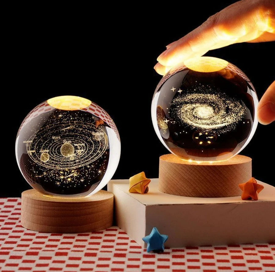 LED Galaxy Crystal Ball Table Lamp