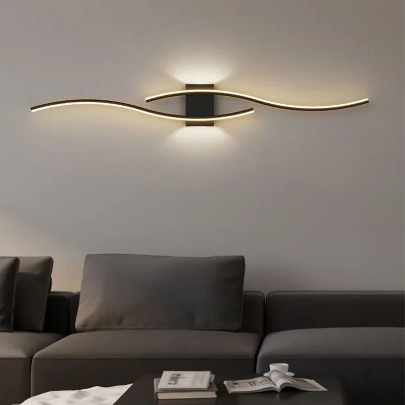 Contemporary Wave LED Wall Light