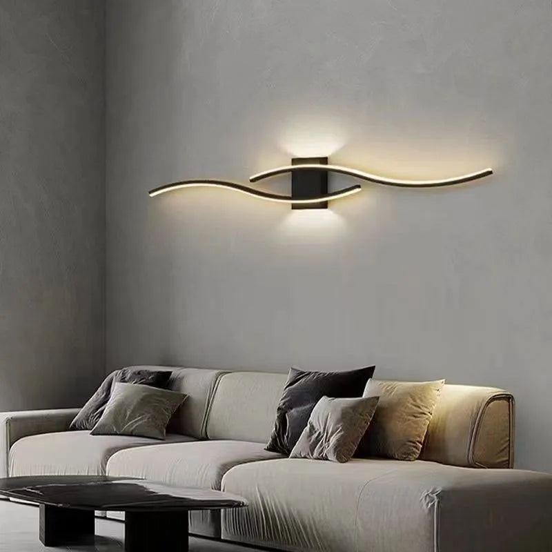 Contemporary Wave LED Wall Light