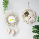 Macrame Round Wall Mirror - Boho Vintage Decor for Home Spaces 0