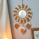 Macrame Round Wall Mirror - Boho Vintage Decor for Home Spaces 1