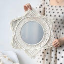 Macrame Round Wall Mirror - Boho Vintage Decor for Home Spaces 10