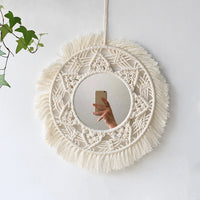 Macrame Round Wall Mirror - Boho Vintage Decor for Home Spaces 12
