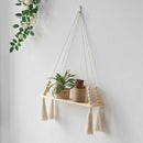 Macrame Wall Shelf - Stylish Floating Shelf for Home Decor & Plants 1