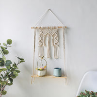 Macrame Wall Shelf - Stylish Floating Shelf for Home Decor & Plants 10