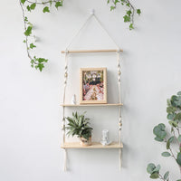 Macrame Wall Shelf - Stylish Floating Shelf for Home Decor & Plants 13