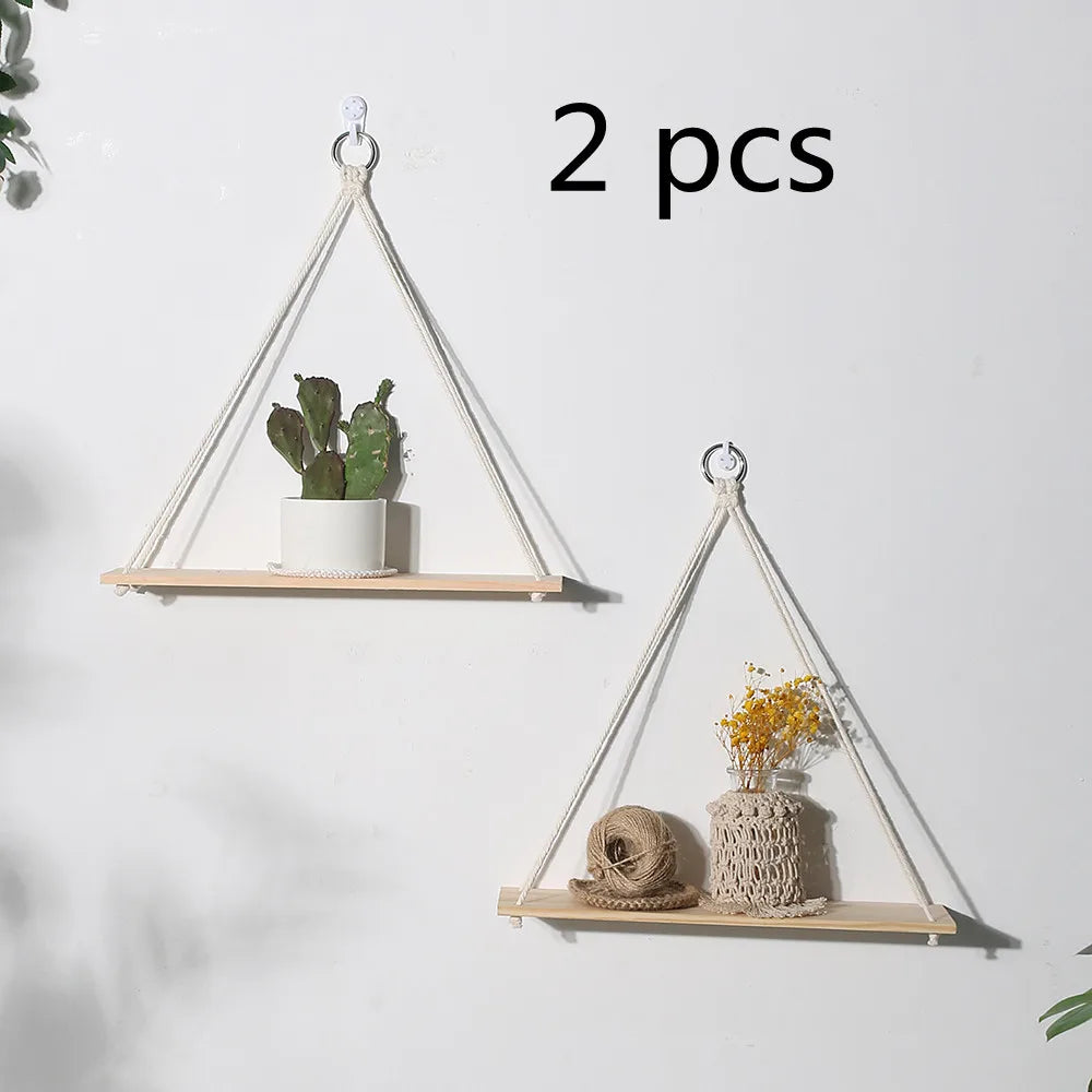 Macrame Wall Shelf - Stylish Floating Shelf for Home Decor & Plants 18