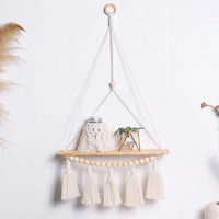 Macrame Wall Shelf - Stylish Floating Shelf for Home Decor & Plants 2