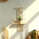Macrame Wall Shelf - Stylish Floating Shelf for Home Decor & Plants 3