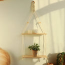 Macrame Wall Shelf - Stylish Floating Shelf for Home Decor & Plants 4