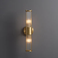 Modern LED Wall Sconce with Crystal Design, Dimmable Wall Lamp for Bedroom and Living Room, Glass and Iron Construction 0