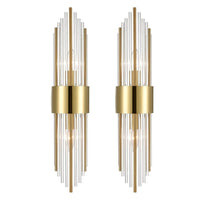 Modern Nordic Wall Sconces - 2-Piece Glass Wall Lamp in Gold and Black for Living Room and Bedroom Decor 0