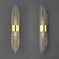 Modern Nordic Wall Sconces - 2-Piece Glass Wall Lamp in Gold and Black for Living Room and Bedroom Decor 1