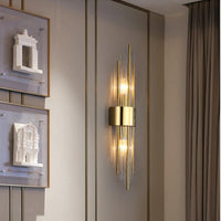 Modern Nordic Wall Sconces - 2-Piece Glass Wall Lamp in Gold and Black for Living Room and Bedroom Decor 2