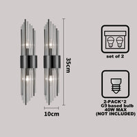 Modern Nordic Wall Sconces - 2-Piece Glass Wall Lamp in Gold and Black for Living Room and Bedroom Decor 6