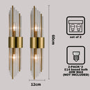 Modern Nordic Wall Sconces - 2-Piece Glass Wall Lamp in Gold and Black for Living Room and Bedroom Decor 7