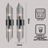 Modern Nordic Wall Sconces - 2-Piece Glass Wall Lamp in Gold and Black for Living Room and Bedroom Decor 9