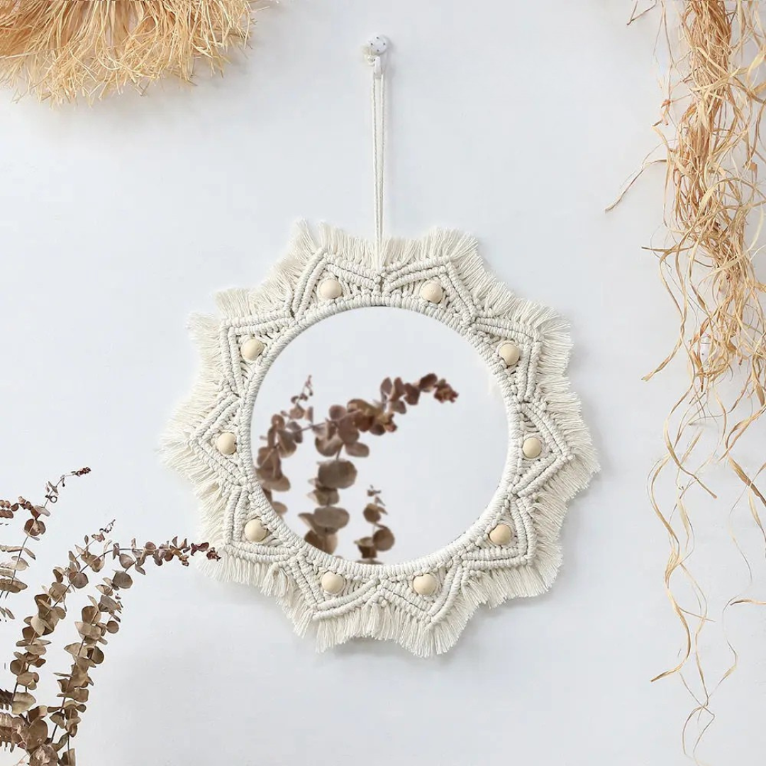Macrame Round Wall Mirror