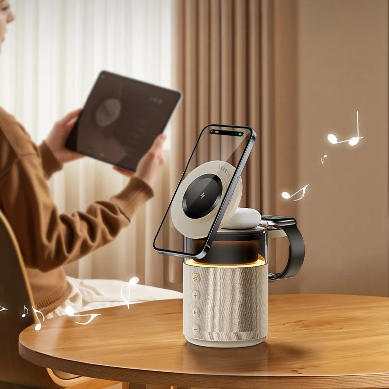 5-in-1 Magnetic Charging Station - Speaker & Night Light